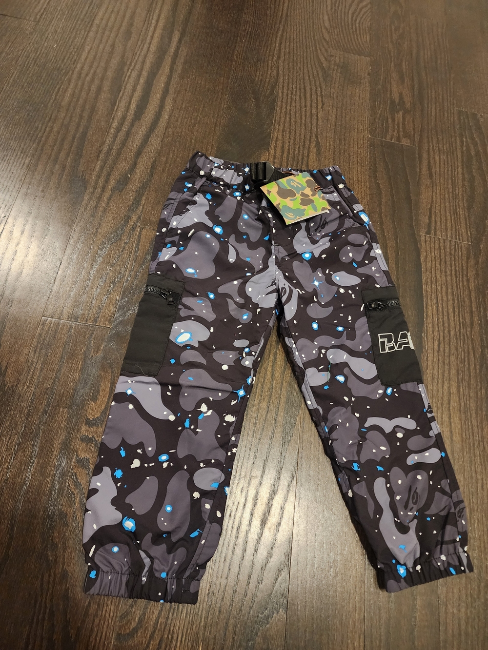 Kids Camouflage Jogger Pants - Black & Blue